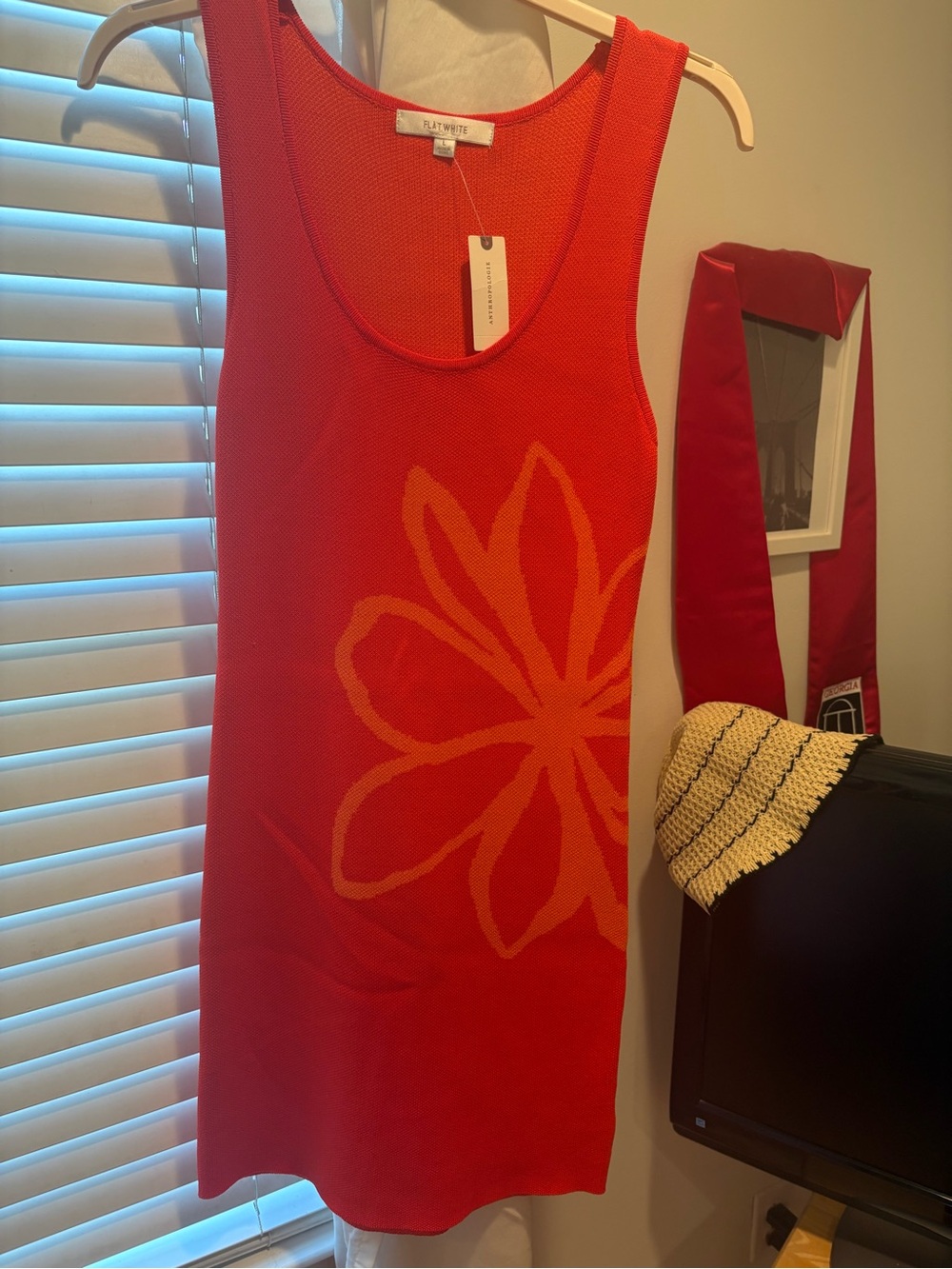 NWT Anthropolgie Red Floral Knit Tank Dress